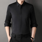 Edward | Premium Stretch-Fit Shirt Black