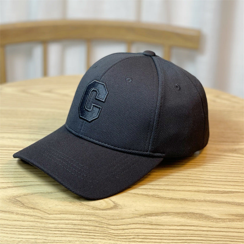 C Letter Embroidered Small Duck Tongue Cap for Stylish Look