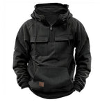 Men’s Zip-Up Hoodie – Drawstring & Pockets Black