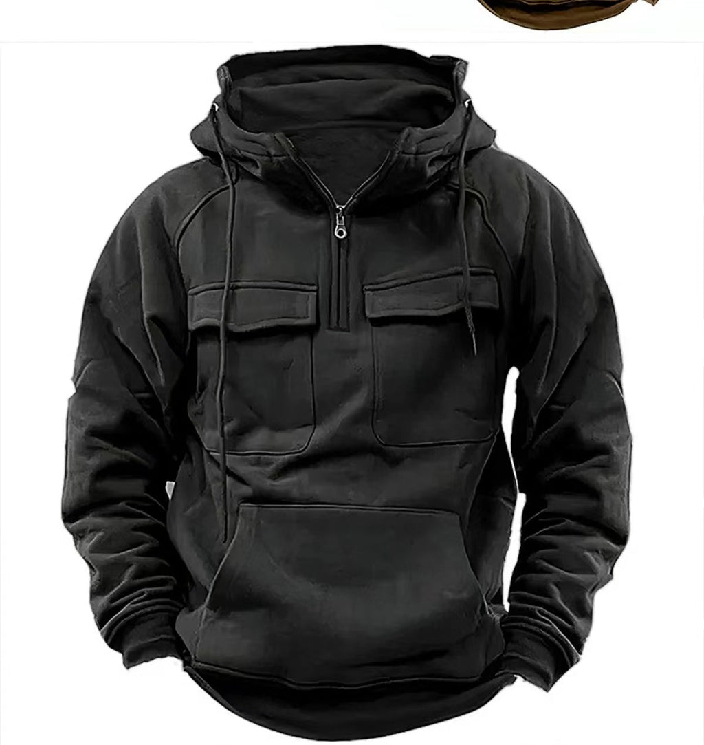 Men’s Zip-Up Hoodie – Drawstring & Pockets