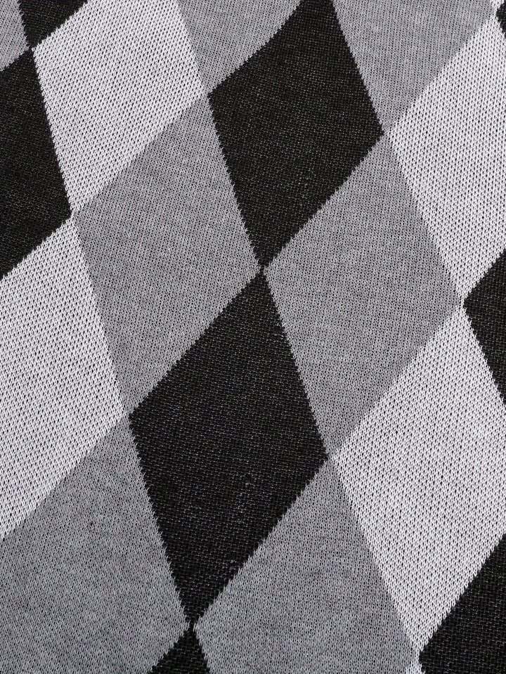 Pánská klasická vesta s argyle vzorem