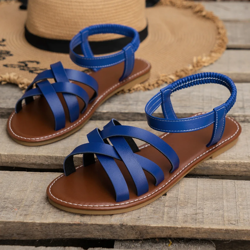 Women's Open Toe Strappy Gladiator Sandals Blue