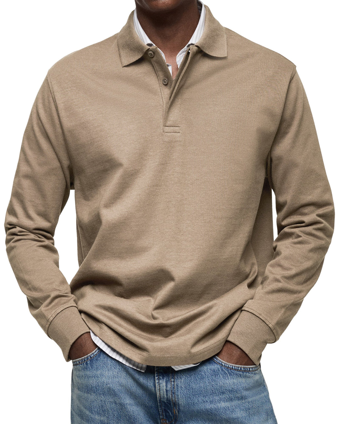Men's Classic Long Sleeve Polo Shirt-MODAUTLET