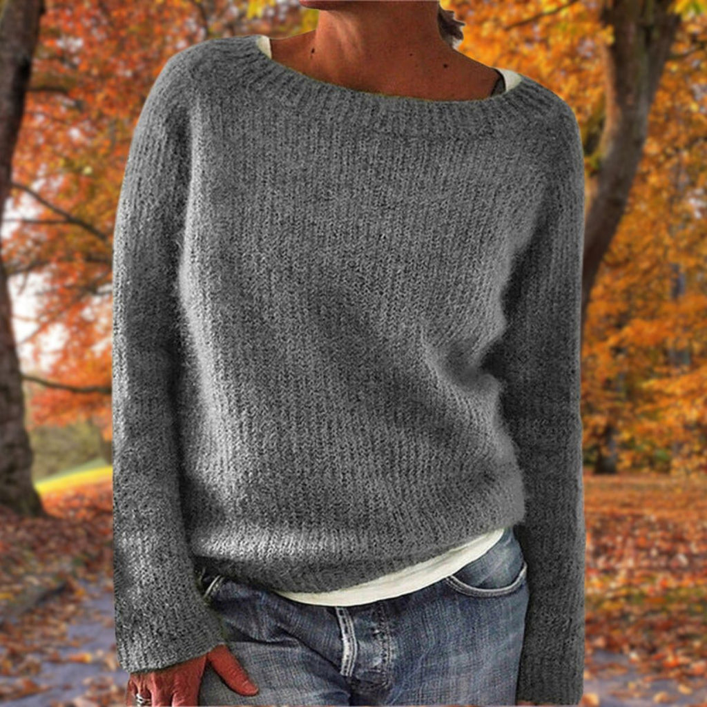 Womens Soft & Cozy Knit Sweater Gray