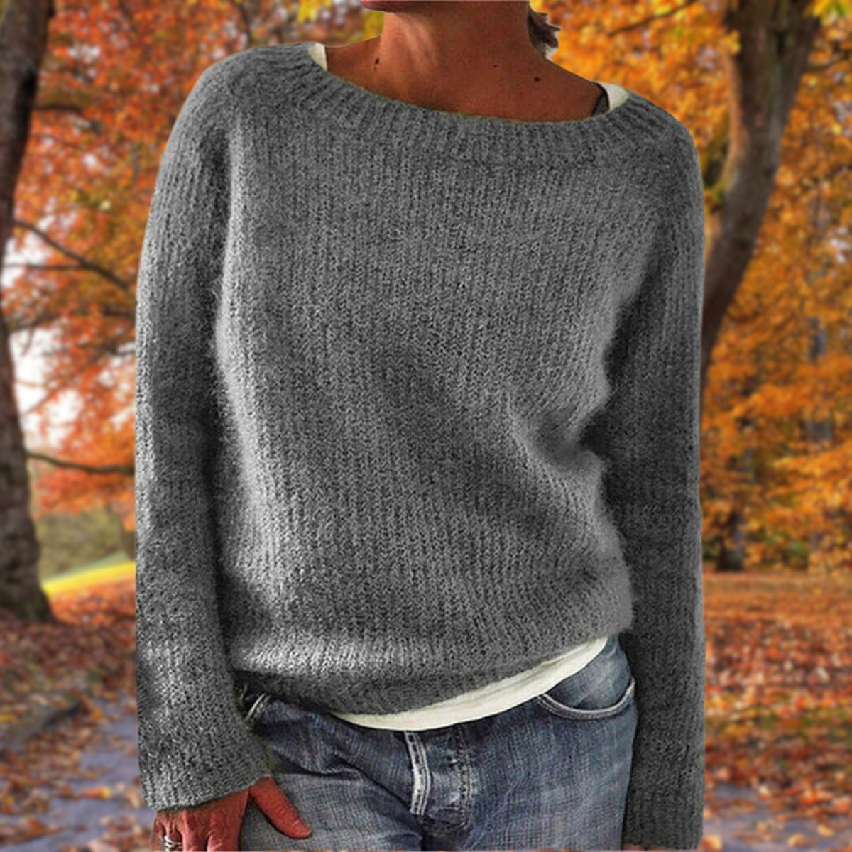 Womens Soft & Cozy Knit Sweater Gray
