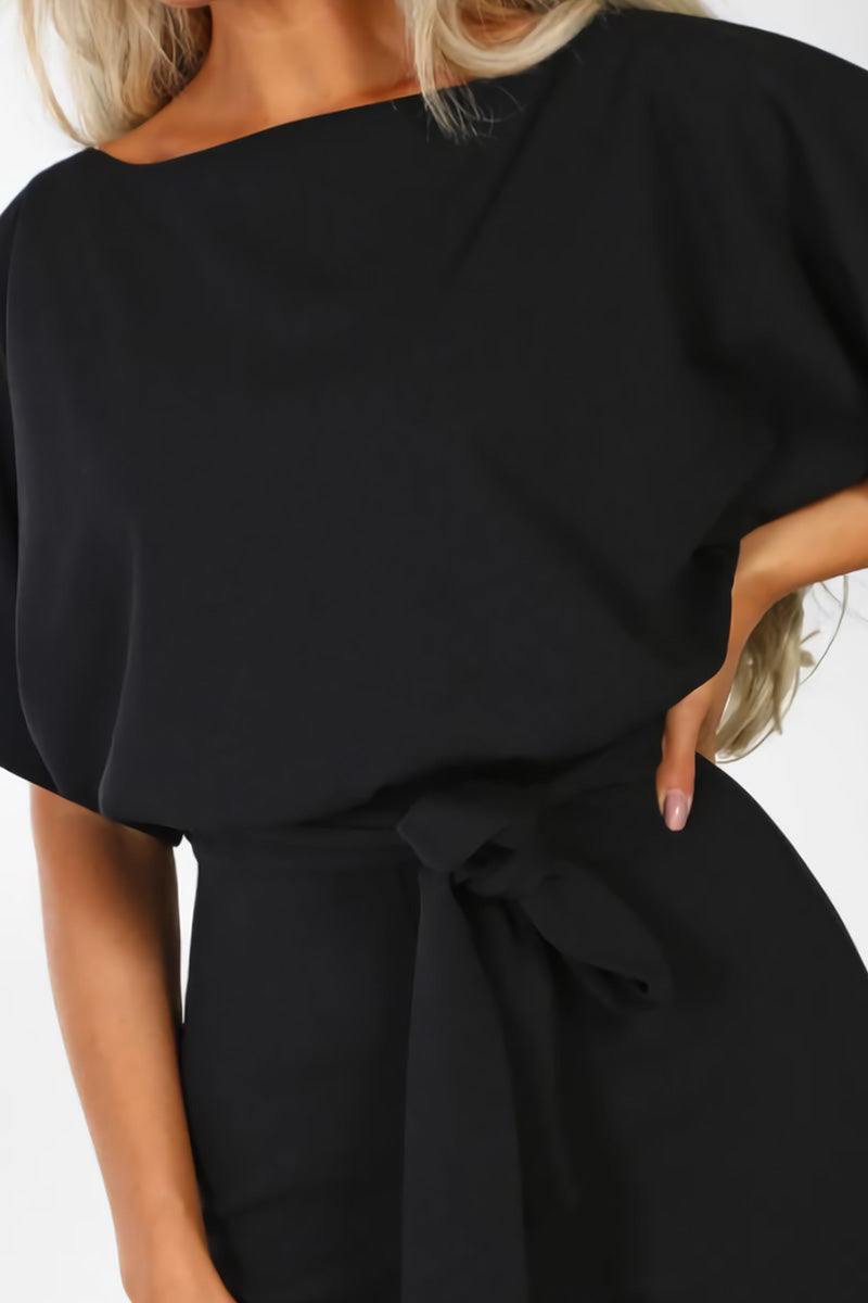 Blaire | Jumpsuit til kvinder med brede ben, bælte og flagermusærmer