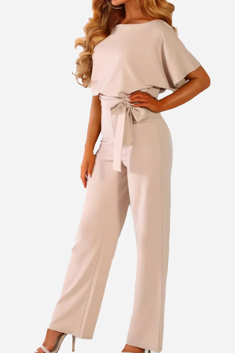Blaire | Jumpsuit til kvinder med brede ben, bælte og flagermusærmer