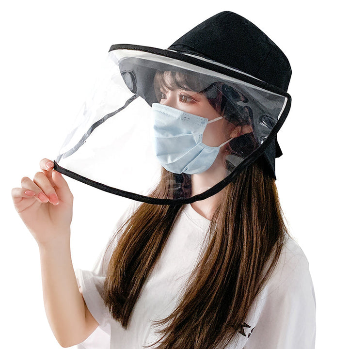 Sombrero tipo bucket con protección UV y escudo antiempañante y contra polvo para viajes al aire libre