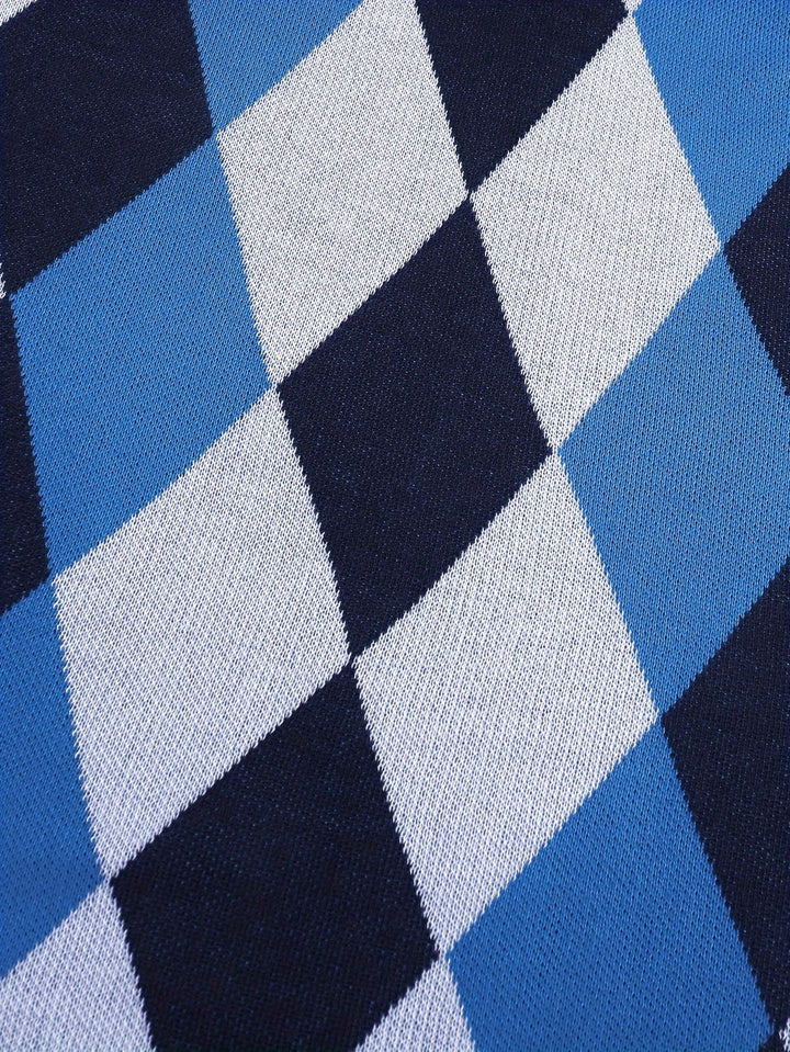 Pánská klasická vesta s argyle vzorem