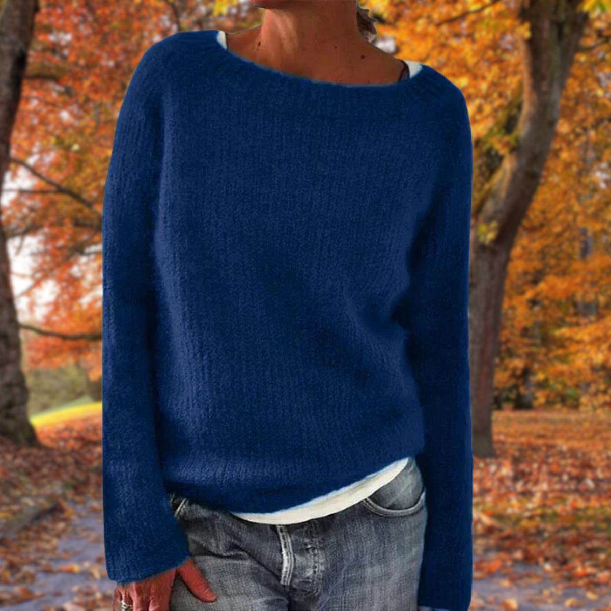 Womens Soft & Cozy Knit Sweater Blue