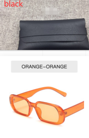 Retro Candy Color Small Frame Sunglasses With glasses bag Orange