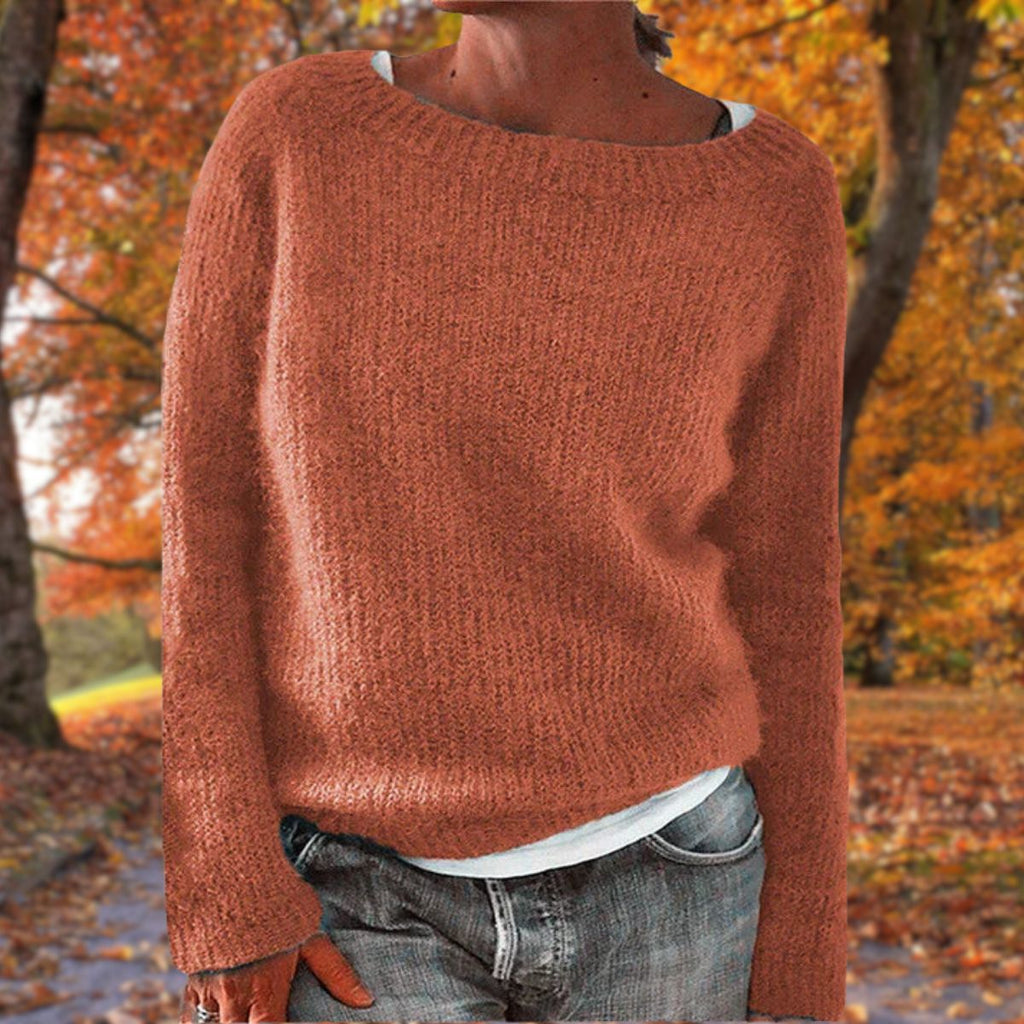 Womens Soft & Cozy Knit Sweater Orange