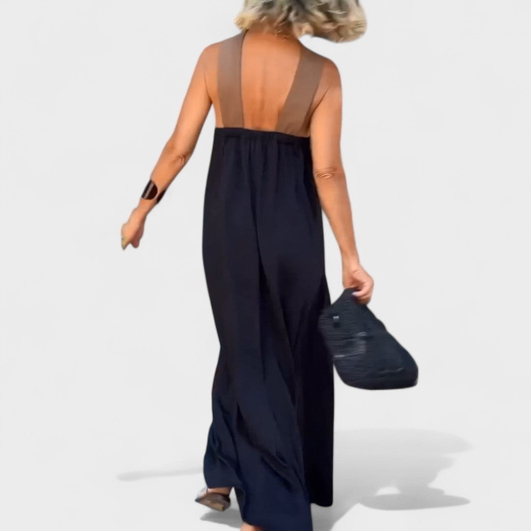 Robe longue élégante pour femme à col croisé