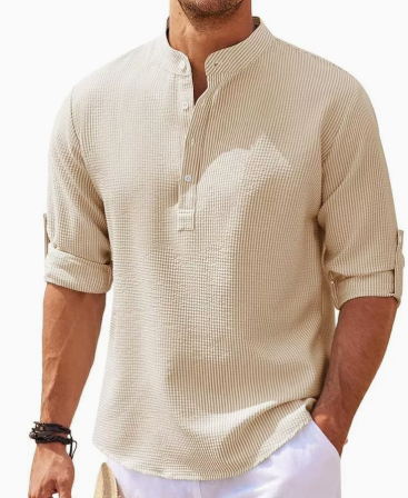 Men's Casual Long Sleeve Henley Shirt