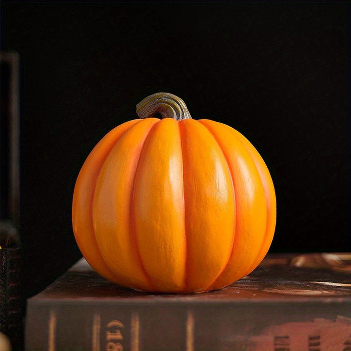 Halloween's Carved Jack O'Lantern Ornament with Skull Detail in Resin