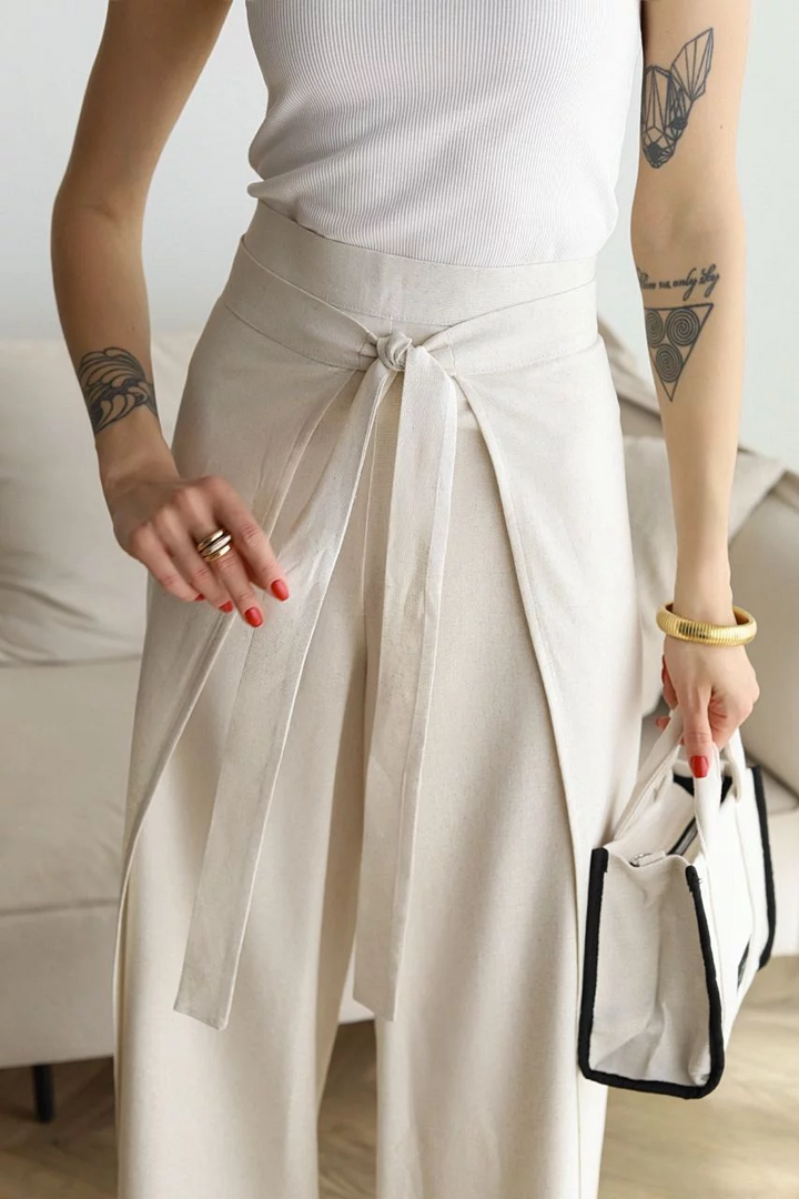 Ophelia | Wide-cut women's linen pants-MODAUTLET