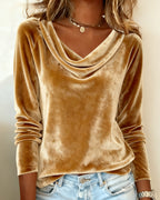 Women's Chic Amber Drape Blouse Gold