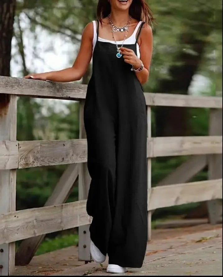 Willow | Women's Linen Wide Leg Jumpsuit for Effortless Style