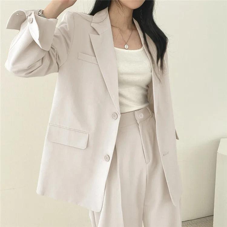 Hailey | Conjunto de Fato Feminino Ajustado com Blazer Comprido