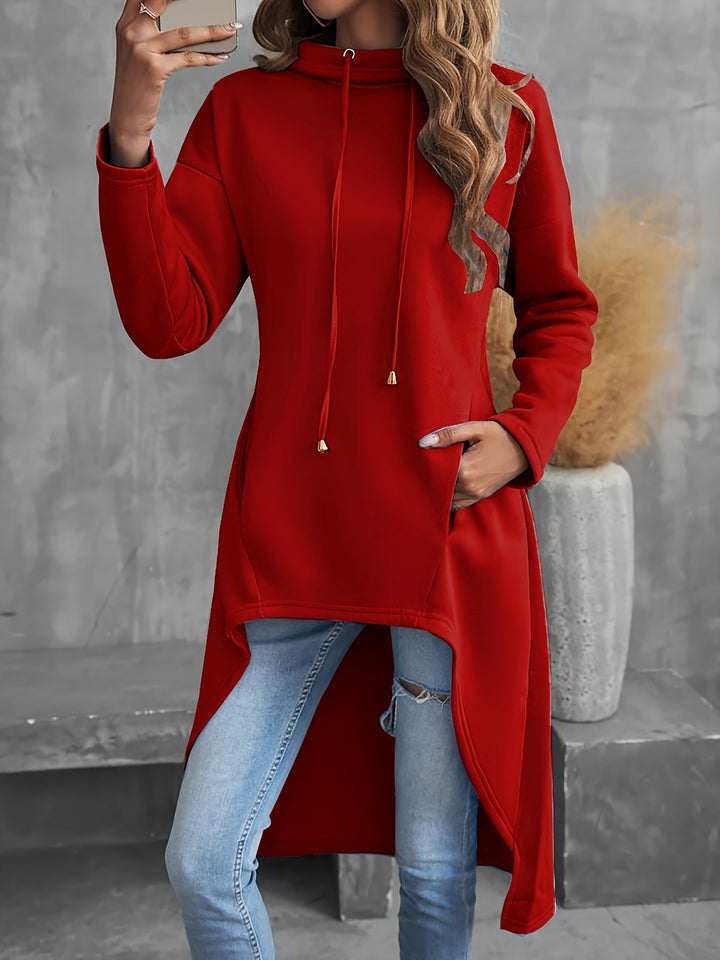 Women's High-Low Drawstring Hoodie