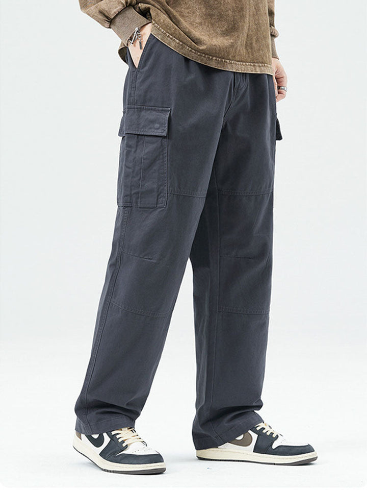 Men's Casual Loose-Fit Cotton Cargo Pants