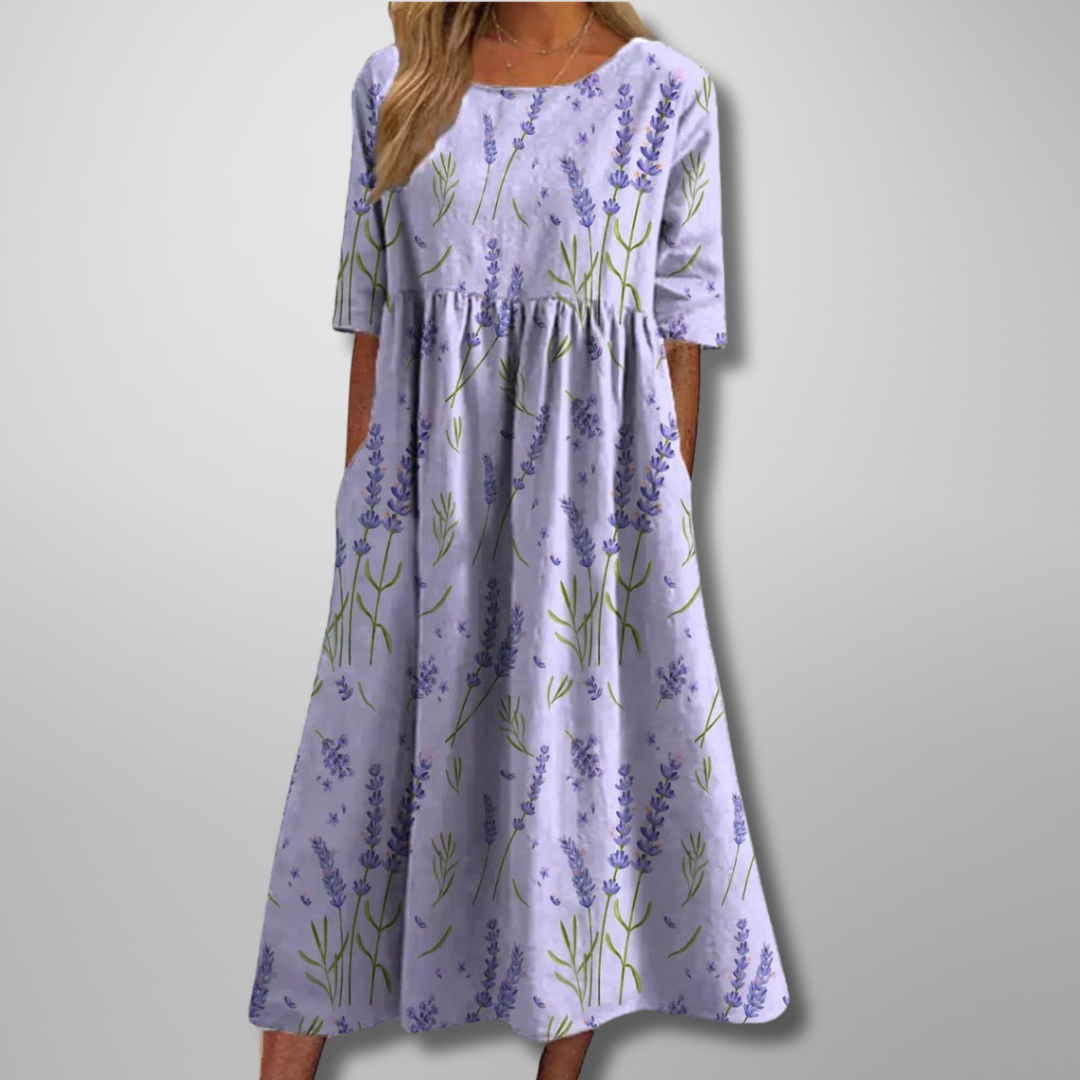 Robe midi fleurie décontractée pour femme