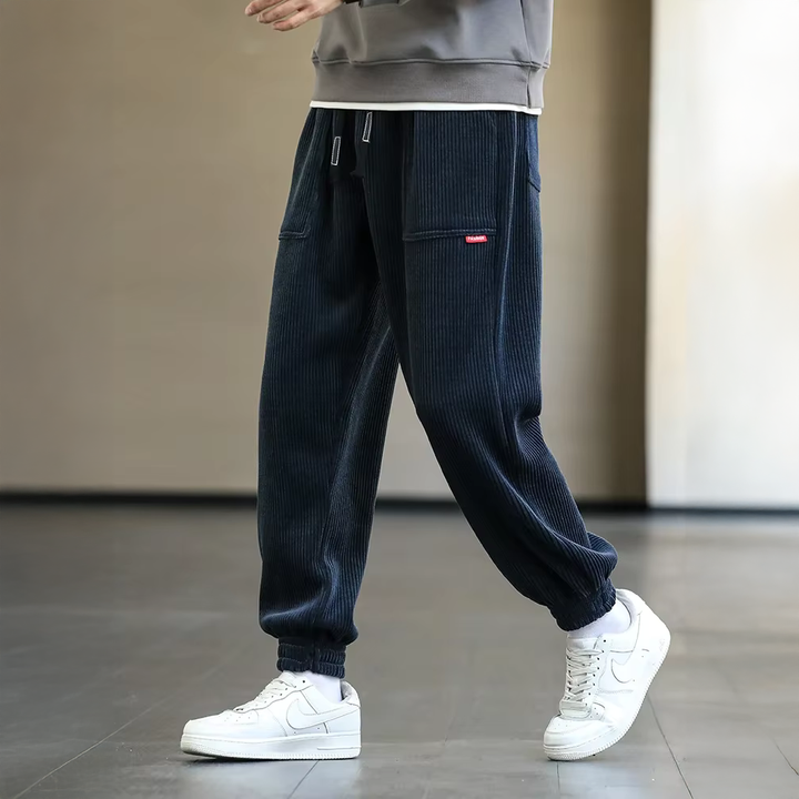 Men's Relaxed Fit Corduroy Joggers - Streetwear Lounge Essentials-MODAUTLET