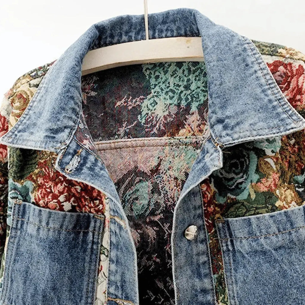 Floral Denim Jacket for Women