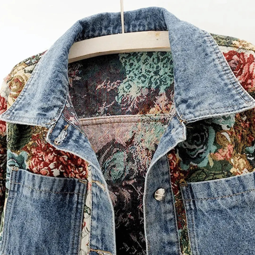 Floral Denim Jacket for Women