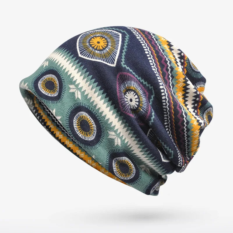 Slouchy Geometric Print Beanie for Women – Cozy Casual Style-MODAUTLET