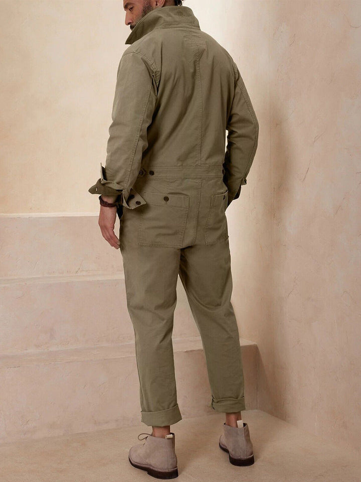 Macacão de voo masculino de corte descontraído, inspirado na Segunda Guerra Mundial