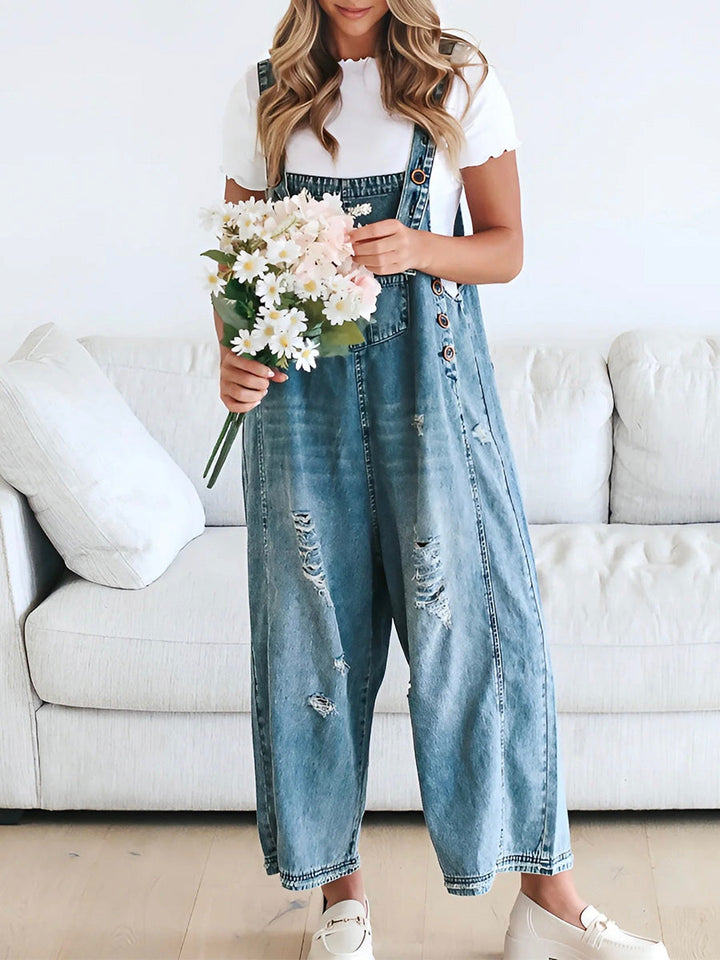 Riley | Løse, slitte denim-smekker for kvinner