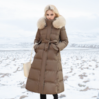 Luxurious Winter Jacket for Women Coffee khaki