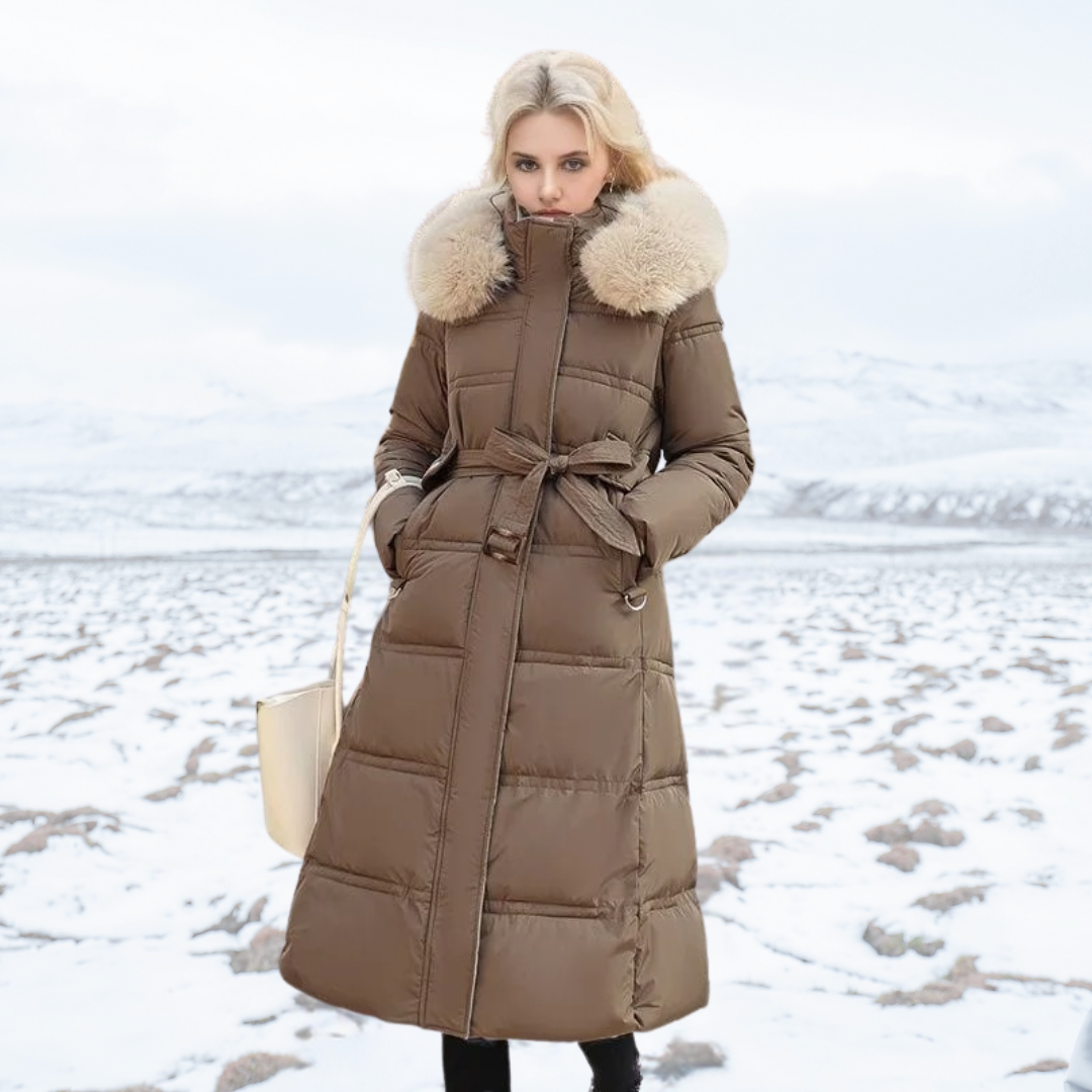 Luxurious Winter Jacket for Women Coffee khaki