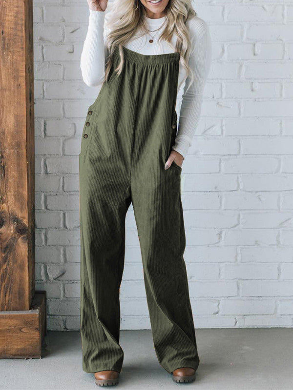 Zoey | Women's Cozy Loose Fit Corduroy Overalls