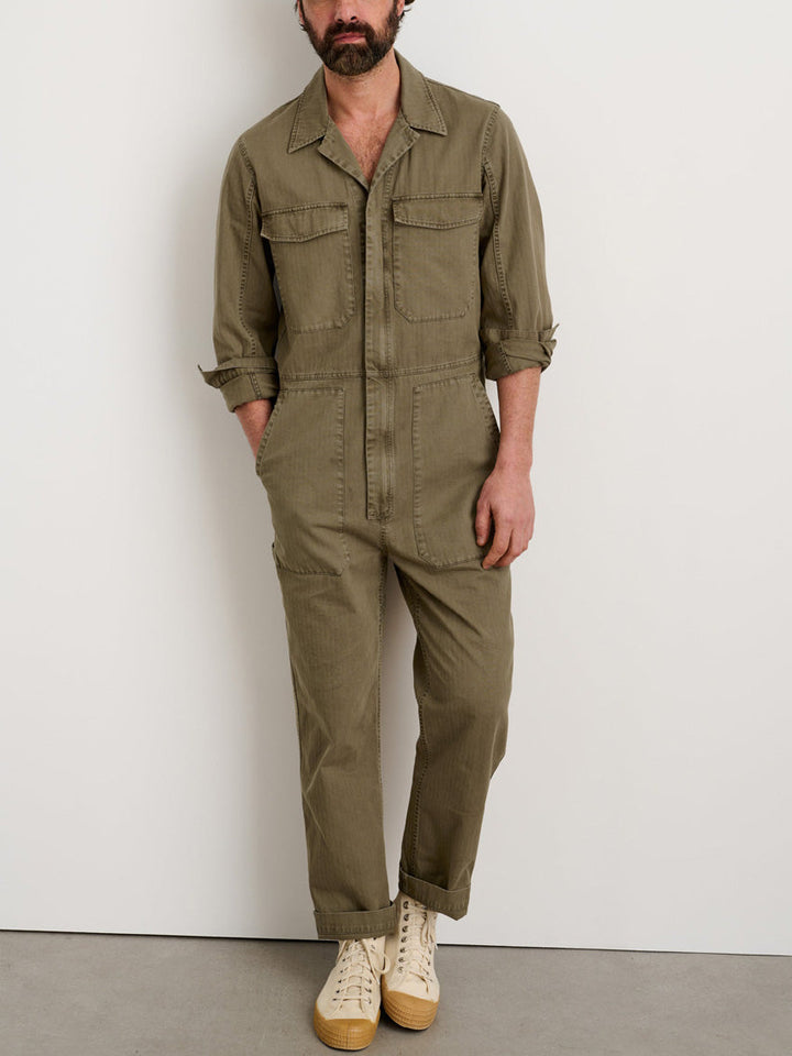 Men's Slim Fit Zip Jumpsuit for Comfortable Casual Wear