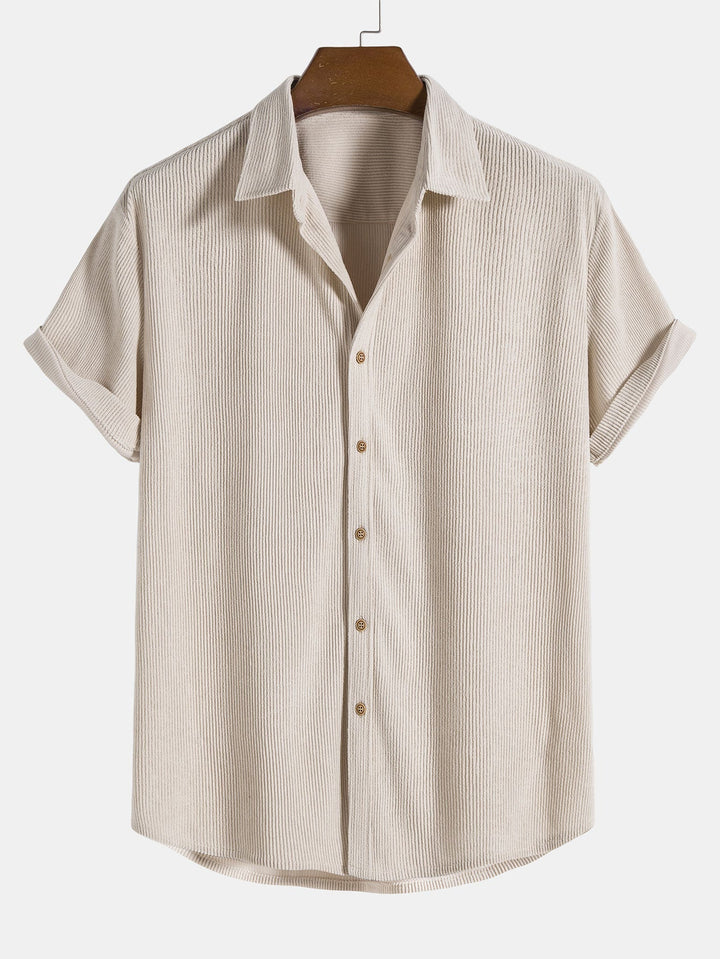 Conjunto de Camisa y Pantalones Cortos de Verano para Hombre - Atuendo Elegante de Dos Piezas