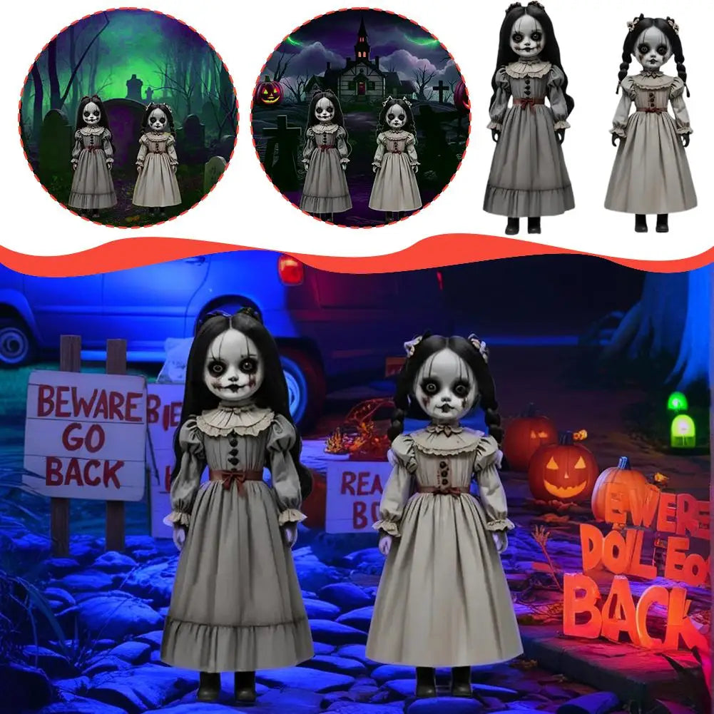 Halloweenovy dekorace na dvůr v podobě duchů se zápichy, sada 2 kusů