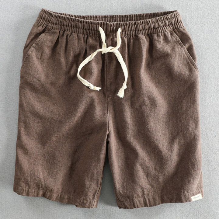 Mens Japan Style Shorts Cotton Blend With Elastic Drawstring-MODAUTLET