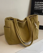 Women's Soft Everyday Tote Bag with Rope Detail Coffee