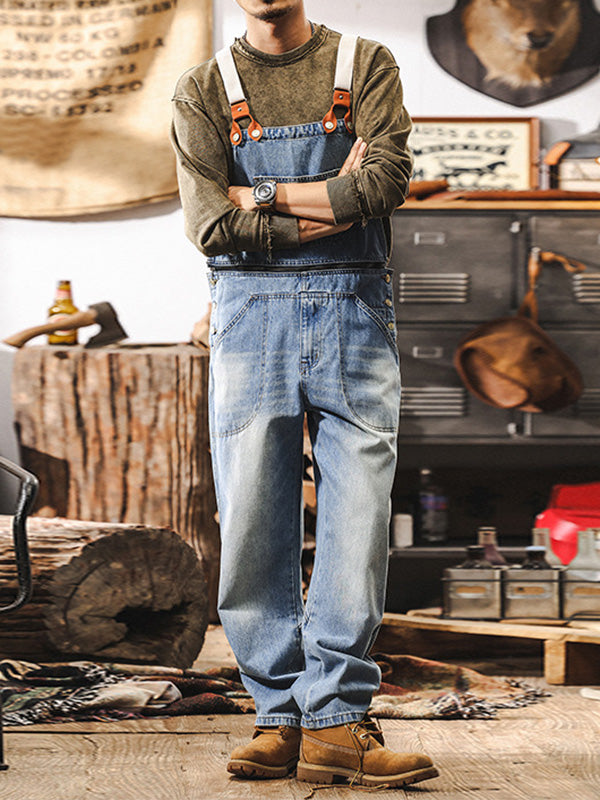 Men's Classic Denim Work Overalls