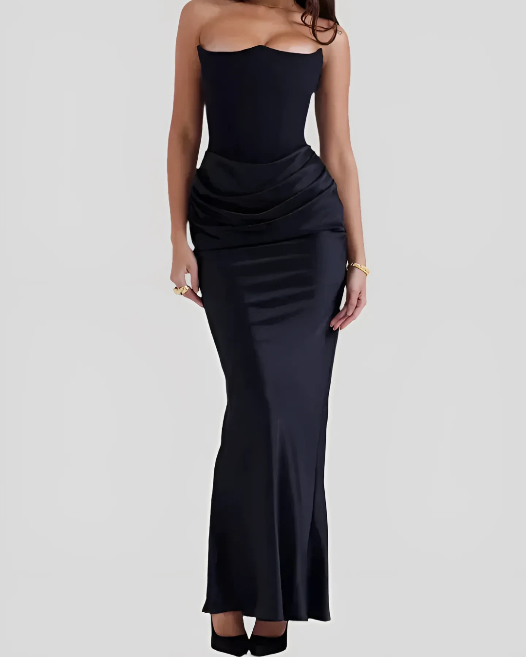 Brooklyn | Vestido largo elegante drapeado para mujer, ideal para invitadas de boda