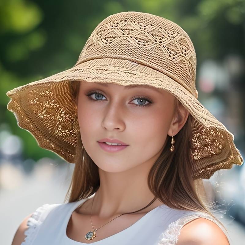 Brianna | Elegant wide-brimmed folding sun hat-MODAUTLET