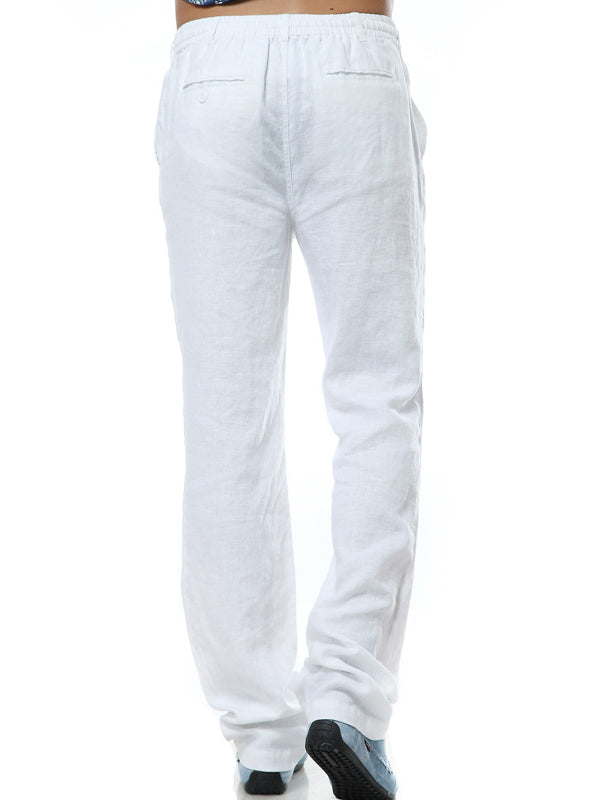Men's Relaxed Fit 100% Linen Casual Pants