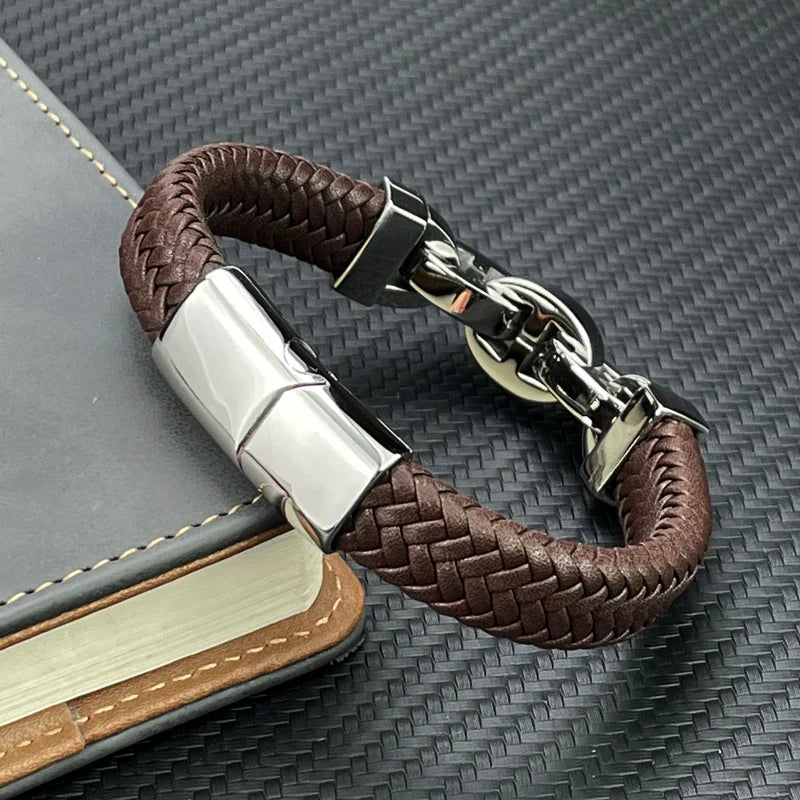 Braided Leather Bracelet for Stylish Elegance
