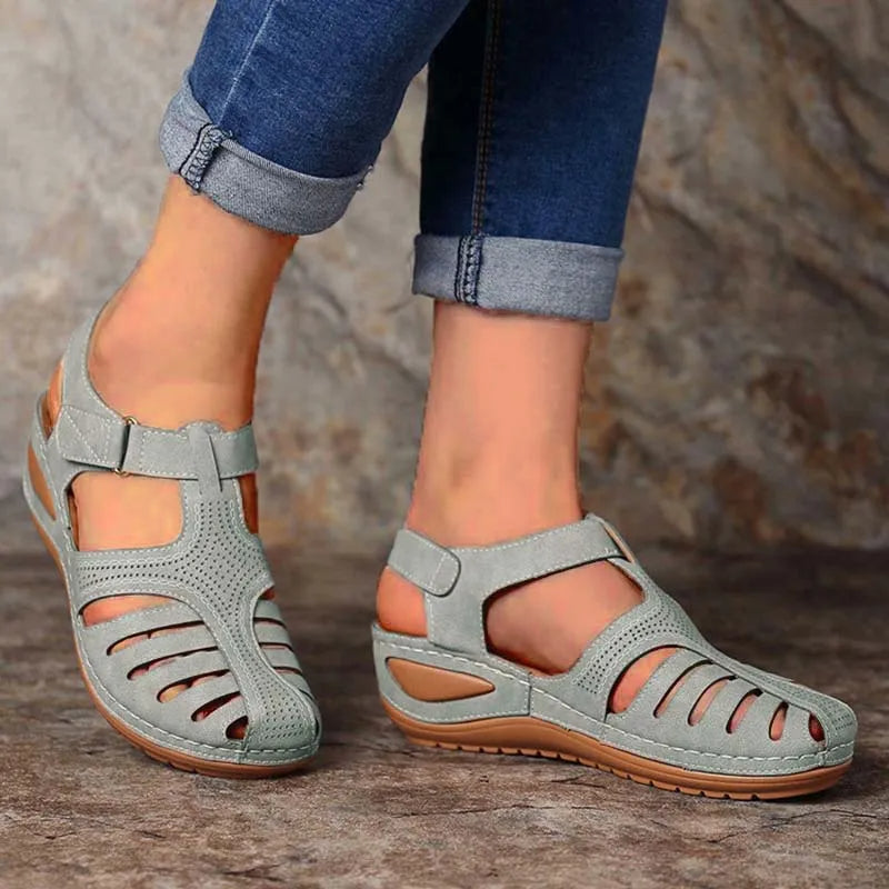 Women's Vintage Orthopedic PU Leather Sandals for Summer-MODAUTLET