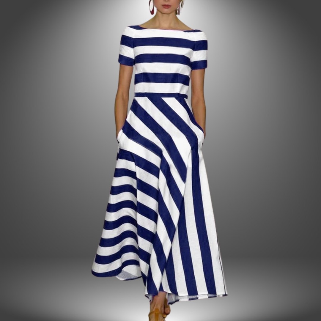 Robe maxi rayée artisanale pour femme