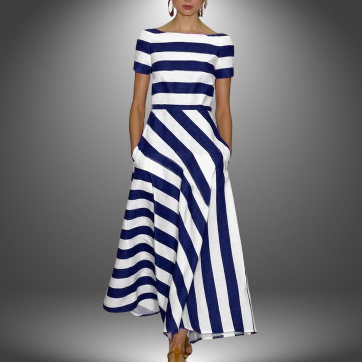 Robe maxi rayée artisanale pour femme