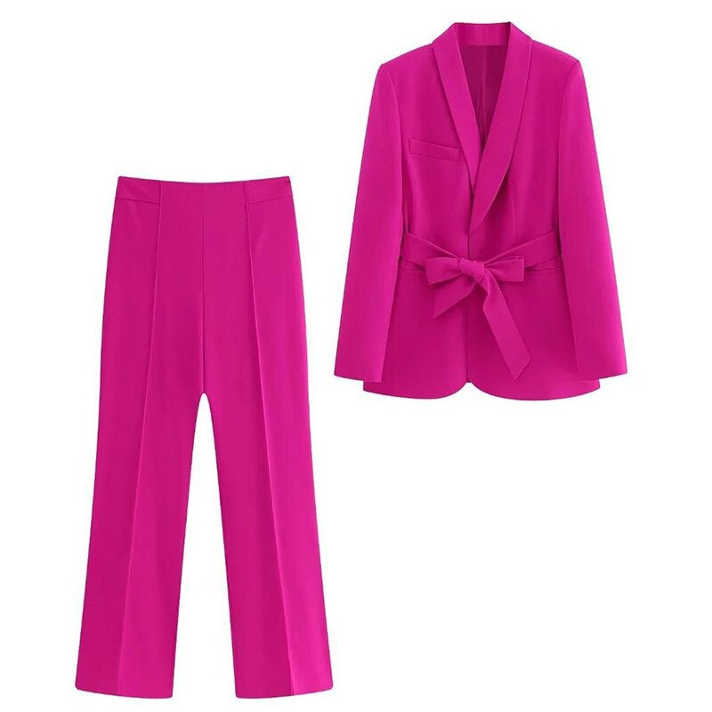 Women's Elegant Two-Piece Suit Pink