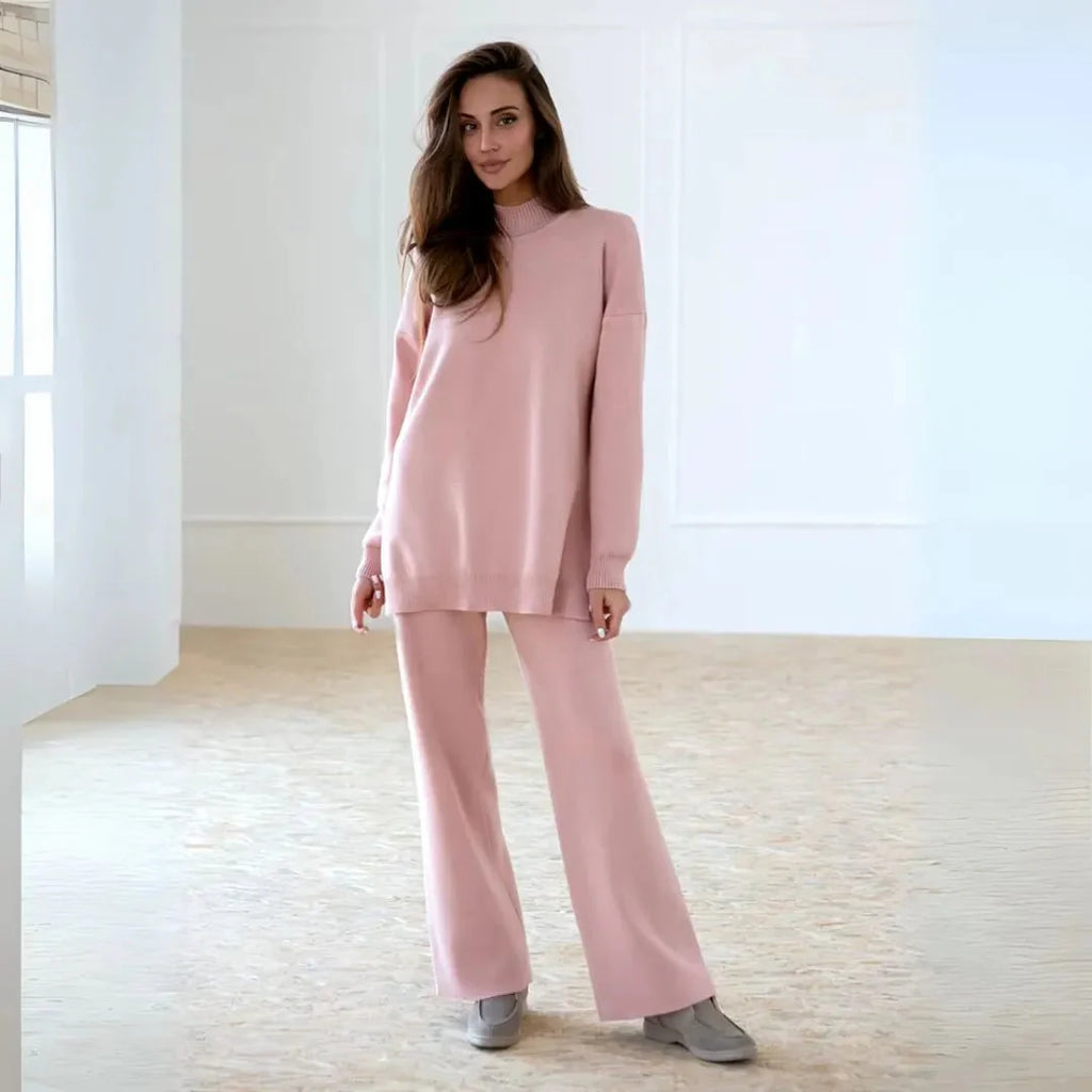 Cozy Knit Loungewear Set for Ultimate Comfort Pink